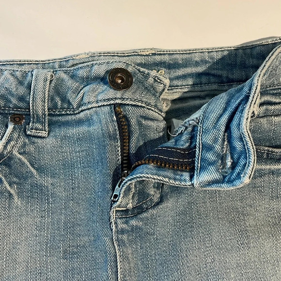 3/$20 Vintage Rickers Girls Denim Mini Skirt Distressed Frayed Hem Size 7R - Picture 5 of 11